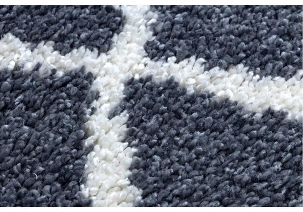 Kusový koberec Shaggy  Cross šedý atyp 60x300cm