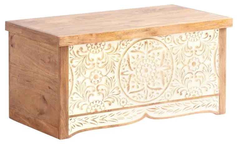 furniture-nabytek.cz - Masívna truhlica Delhi z mangového dreva, hnedá – 88×88×44 cm