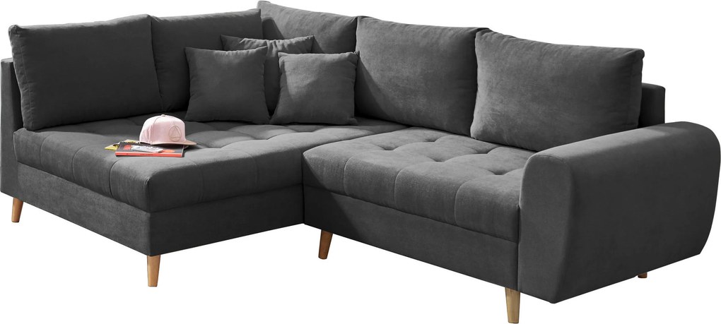 XXXLutz ROHOVÁ SEDAČKA, textil, kompozitné drevo, antracitová MID.YOU - Sedačky - 002220026004
