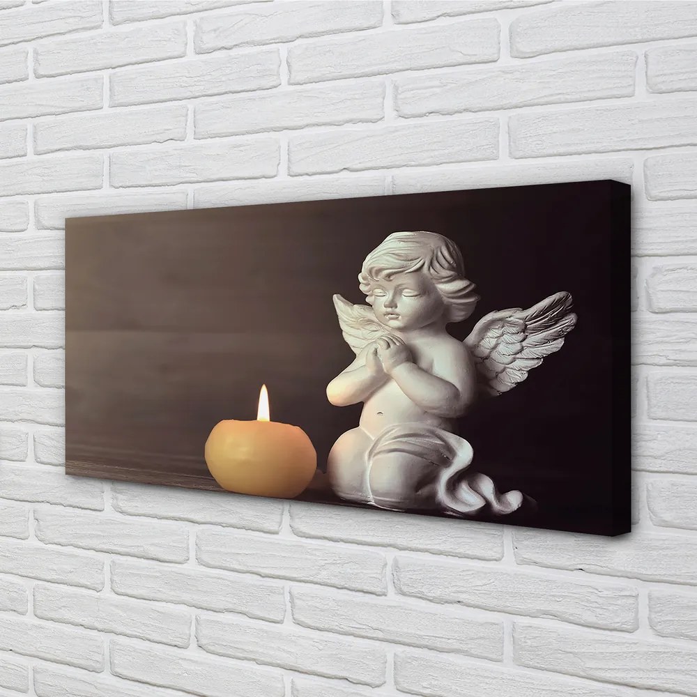 Obraz na plátne Modlitba Anjel sviečka 125x50 cm
