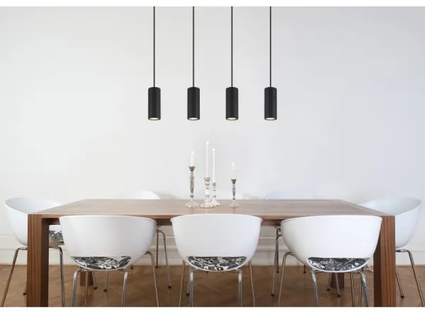 Globo 57918-4HB - Luster na lanku JAMES 4xGU10/25W/230V čierna