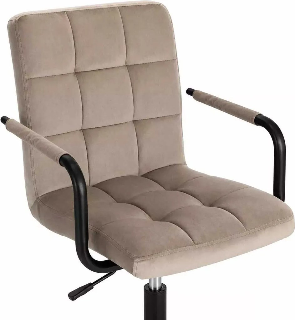 LuxuryForm DESIGN Otočná stolička VERONA BLACK VELUR na čiernom kríži - latte