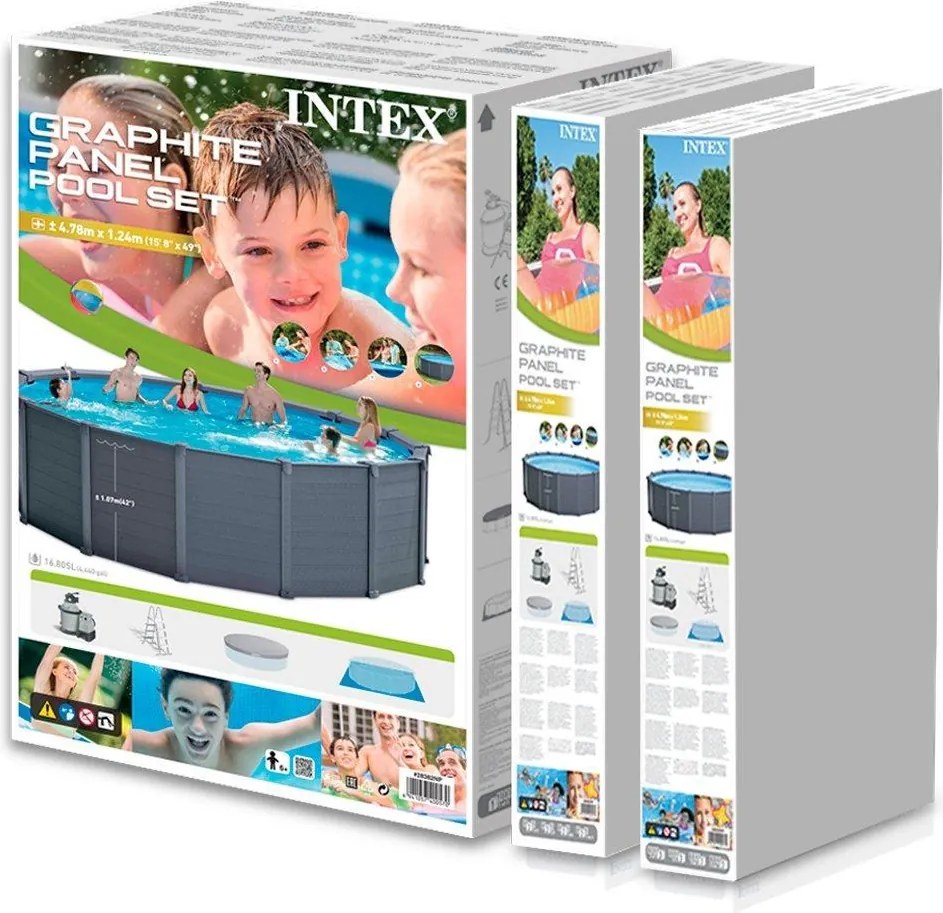 Bazén Intex Graphite Panel 4,78 x 1,24 m