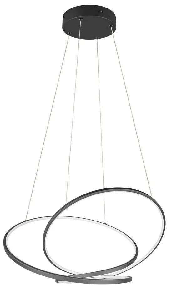 Matne čierne LED stmievateľné závesné svietidlo Darvin – Trio