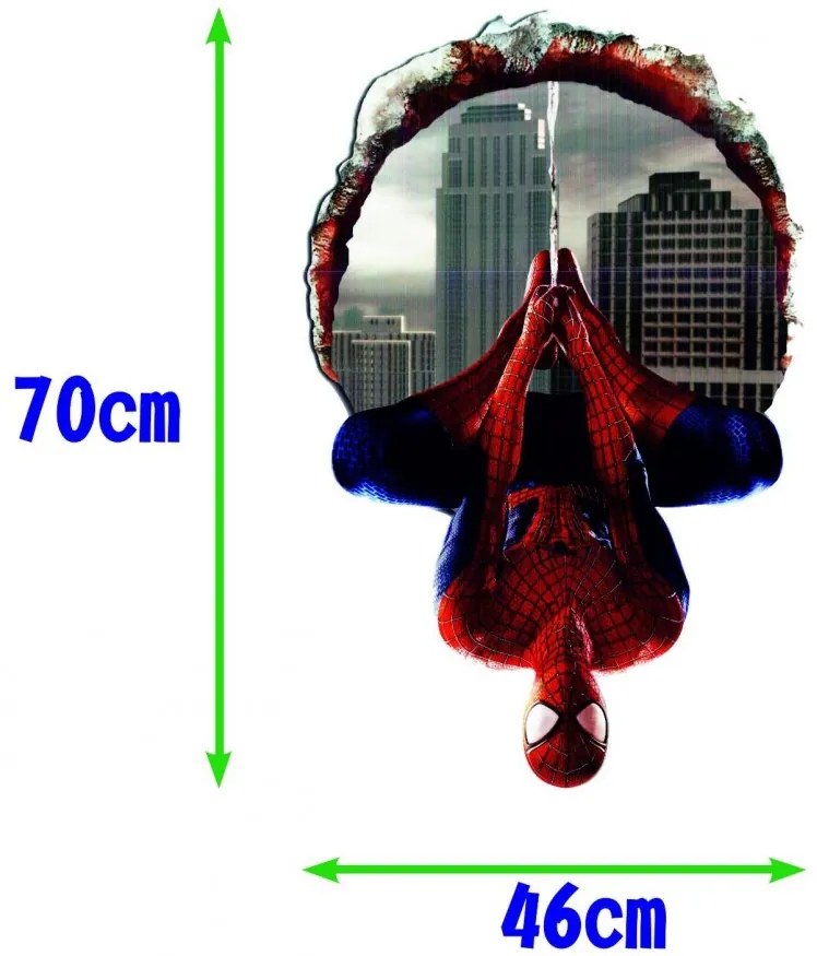 Nálepka na stenu Spiderman 3D 46x70cm