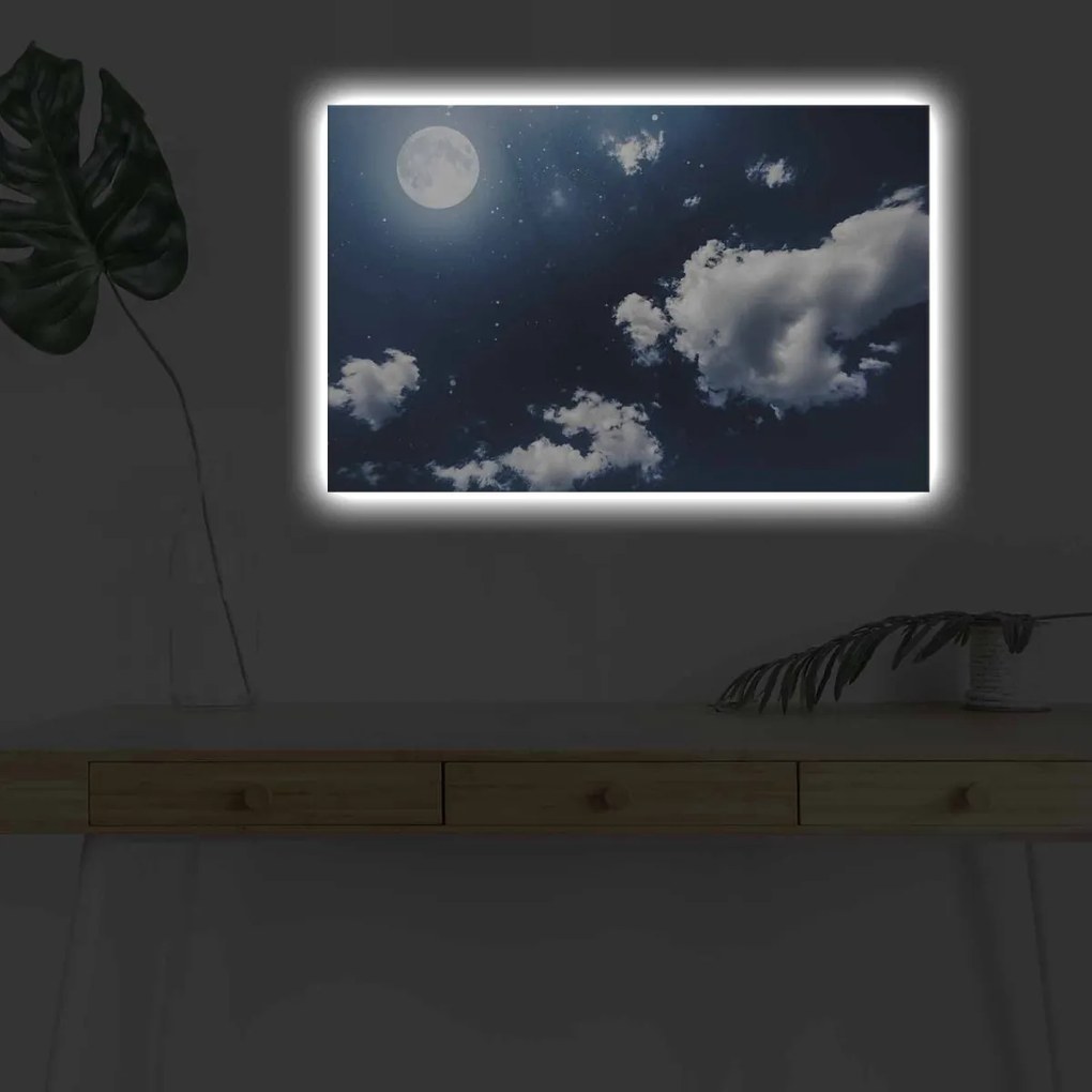 Obraz s LED osvetlením SVIT MESIACA 45 x 70 cm