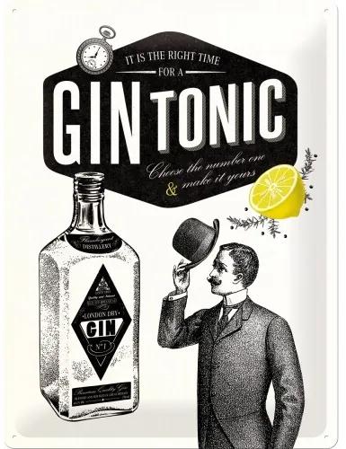 Plechová ceduľa Gin Tonic, (30 x 40 cm)