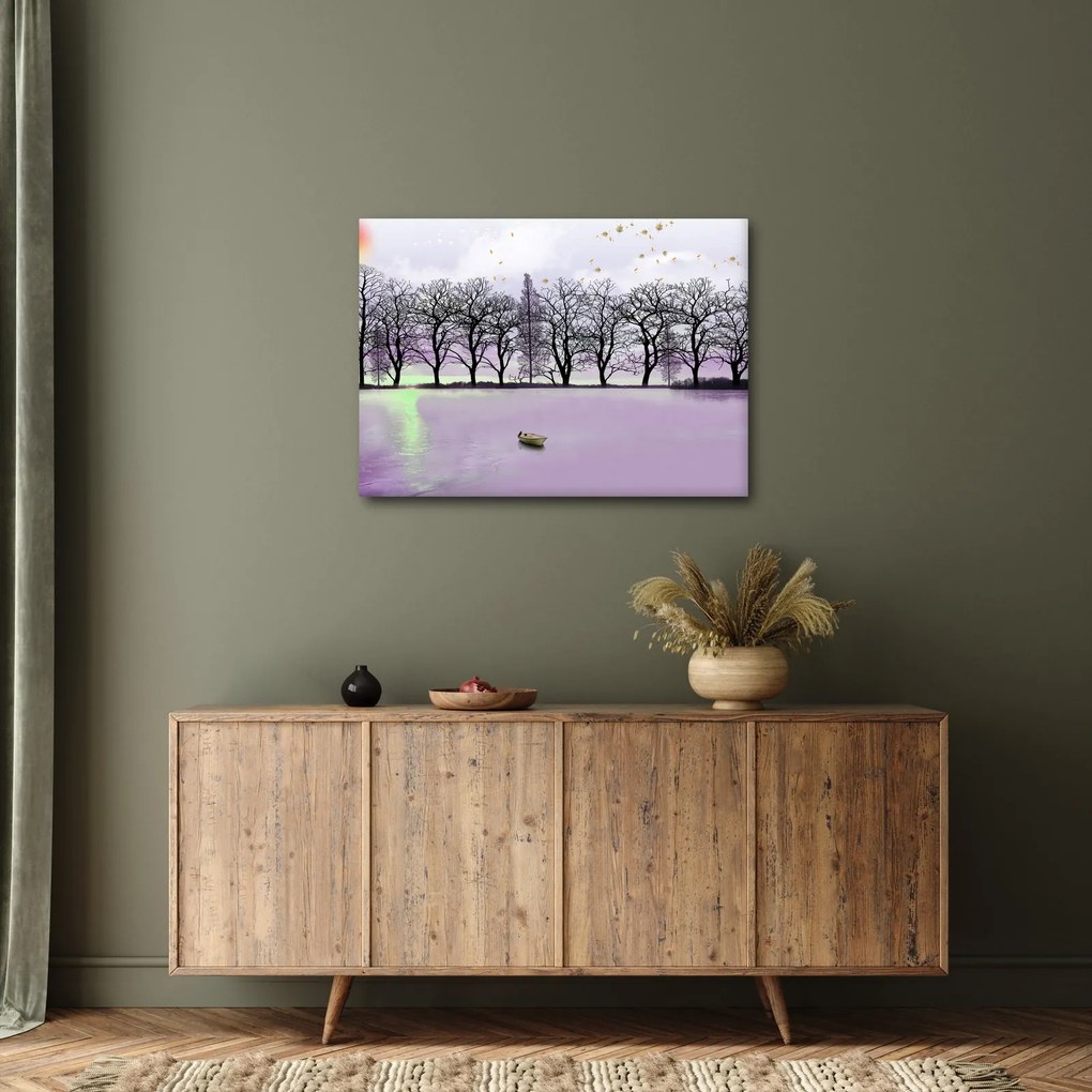 Obraz - Pramice na jazere (70x50 cm)