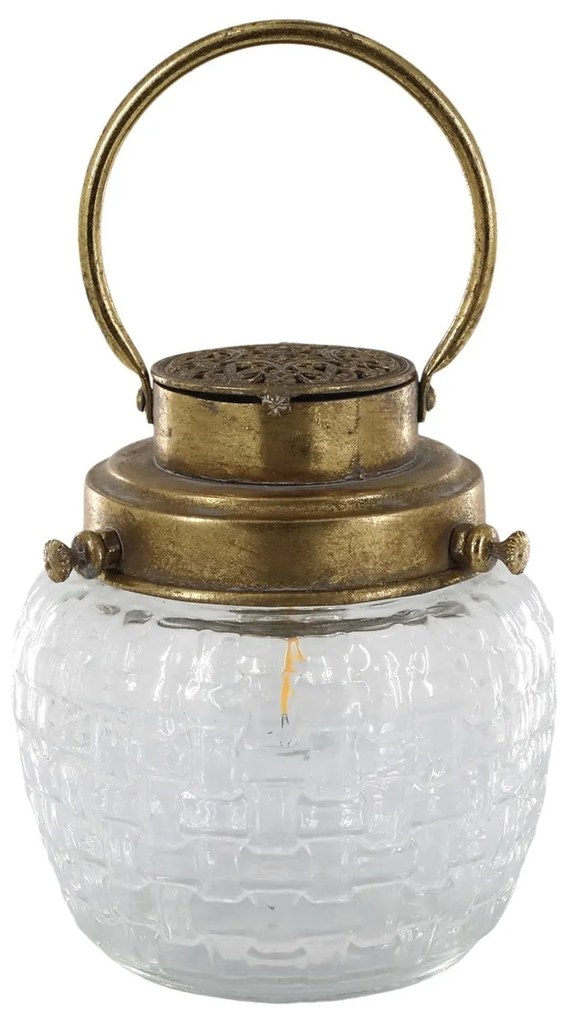 Chic Antique Svietiaci LED lampáš French Antique brass 17 cm