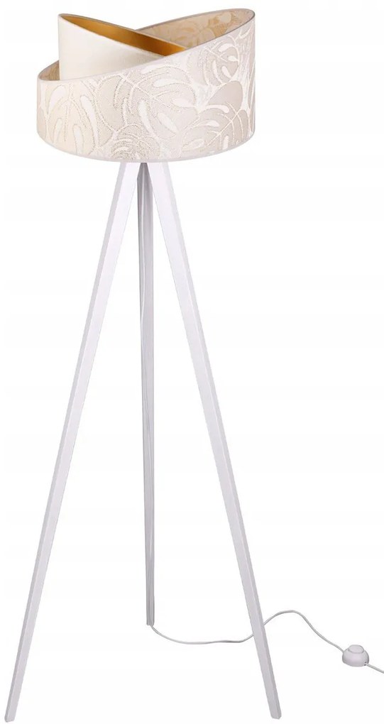 Stojacia lampa Werona 7, 1x krémové textilné tienidlo so vzorom, g, w