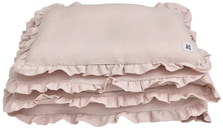 Bellamy Ľanový set paplóna a vankúša do postieľky DUSTY PINK, vel. S
