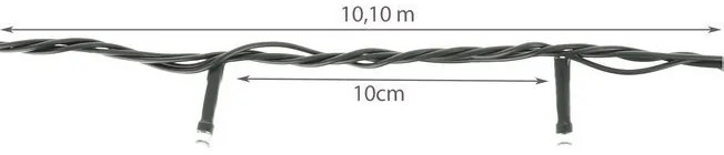 JAKS VIANOČNÁ SVETELNÁ REŤAZ 100X LED STUDENÁ BIELA, 10M + MOŽNOSŤ SPÁJANIA 5902802917645
