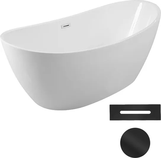 Besco Akrylátová voľne stojaca vaňa Ayla 170x80 BESCO-Typ výpuste: Click-Clack s prepadom, biela, BESCO-Rozmery: 170x80, BESCO-Farba: Biela