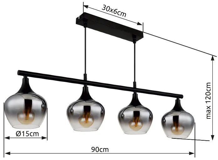 GLOBO MAXY 15548-4H1 Závesné svietidlo