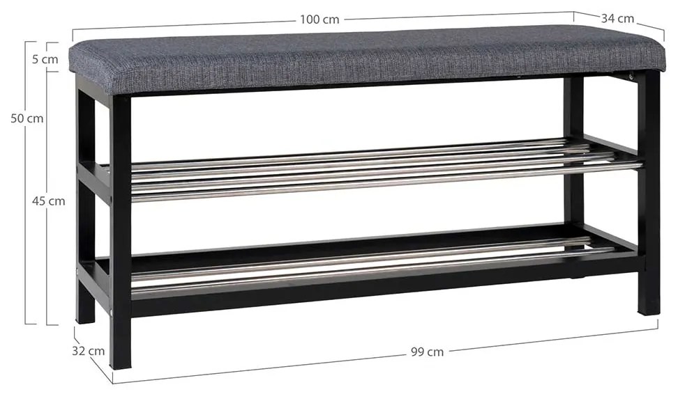 Lavica Padova 100 × 34 × 50 cm