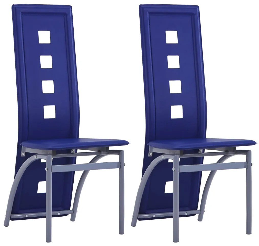 Jedálenské stoličky 2 ks, modré, umelá koža 281715