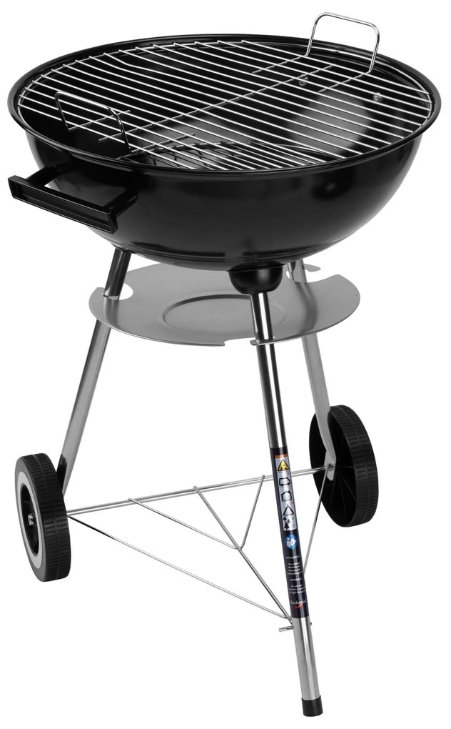 Okrúhly gril na drevené uhlie RUND 41 cm - čierny