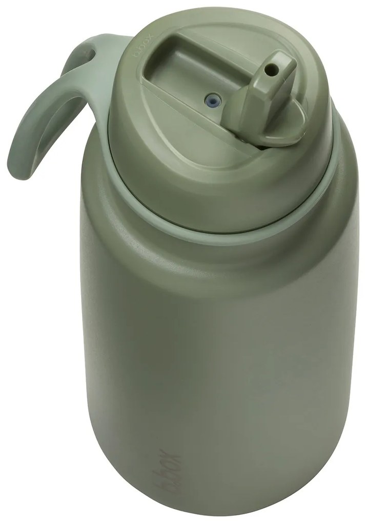 Antikorová termofľaša so slamkou 1 l - olive