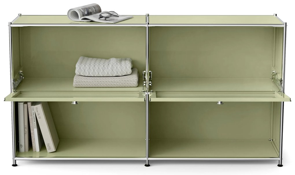 Kovový regál »CN3« s 2 výklopnými priehradkami, pistáciová