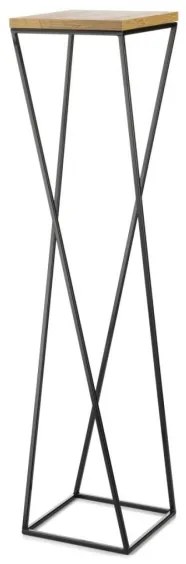 Stojan na kvety LOFT 100x24 cm čierna/hnedá