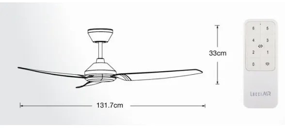 Lucci air 21616349 - Stropný ventilátor POLIS IP55 čierna + diaľkové ovládanie