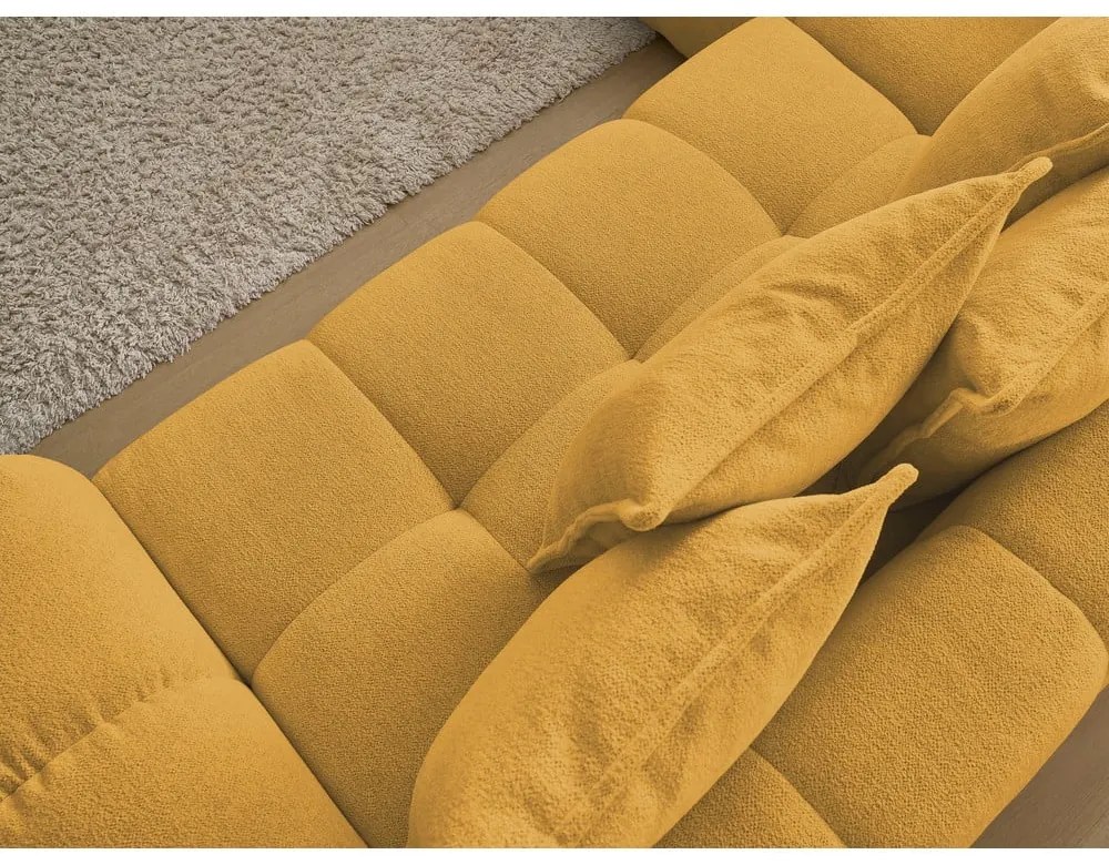 Ženilková rozkladacia/s úložným priestorom rohová pohovka v horčicovej farbe (ľavý roh/do L) Everest – Bobochic Paris