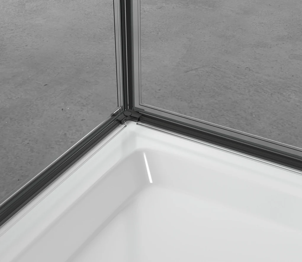 Cerano Antelo, 1-krídlový sprchovací kút 100(dvere) x 40(stena) x 190 cm, 6mm číre sklo, čierny profil, CER-CER-477245