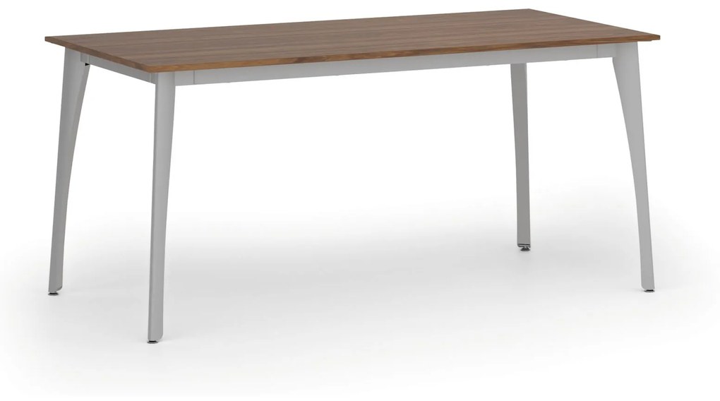 Rokovací stôl PRIMO OMEGA, 1600 x 800 mm, sivá podnož, orech