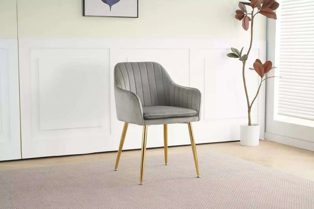 LuxuryForm DESIGN Stolička AUSTIN VELUR - svetlo šedá