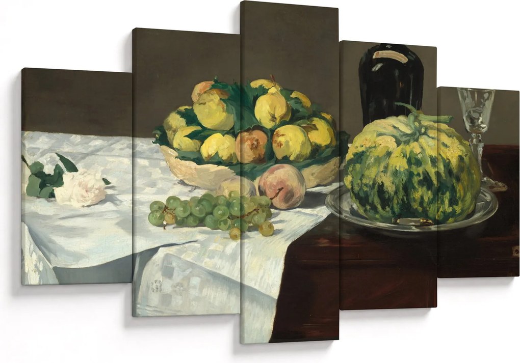 Obraz - Edouard Manet, Still Life with Melon and Peaches, reprodukcia (150x105 cm)