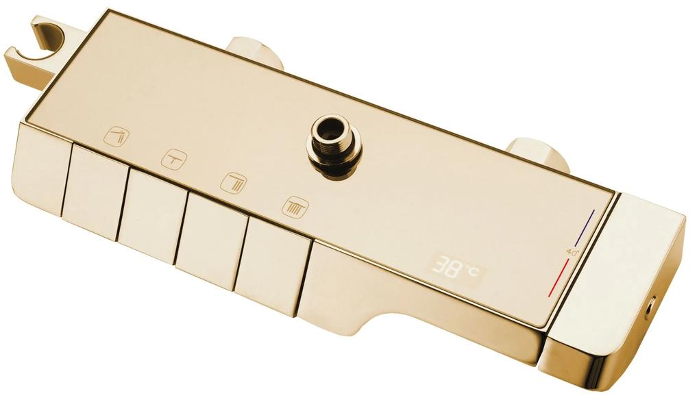 Rea Rob, sprchový set s termostatickou batériou a bidetovou spŕškou, zlatá lesklá, REA-P6625