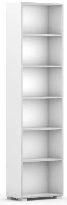 Knižnica SILVER LINE, 1 stĺpec, 2230 x 600 x 400 mm, biela