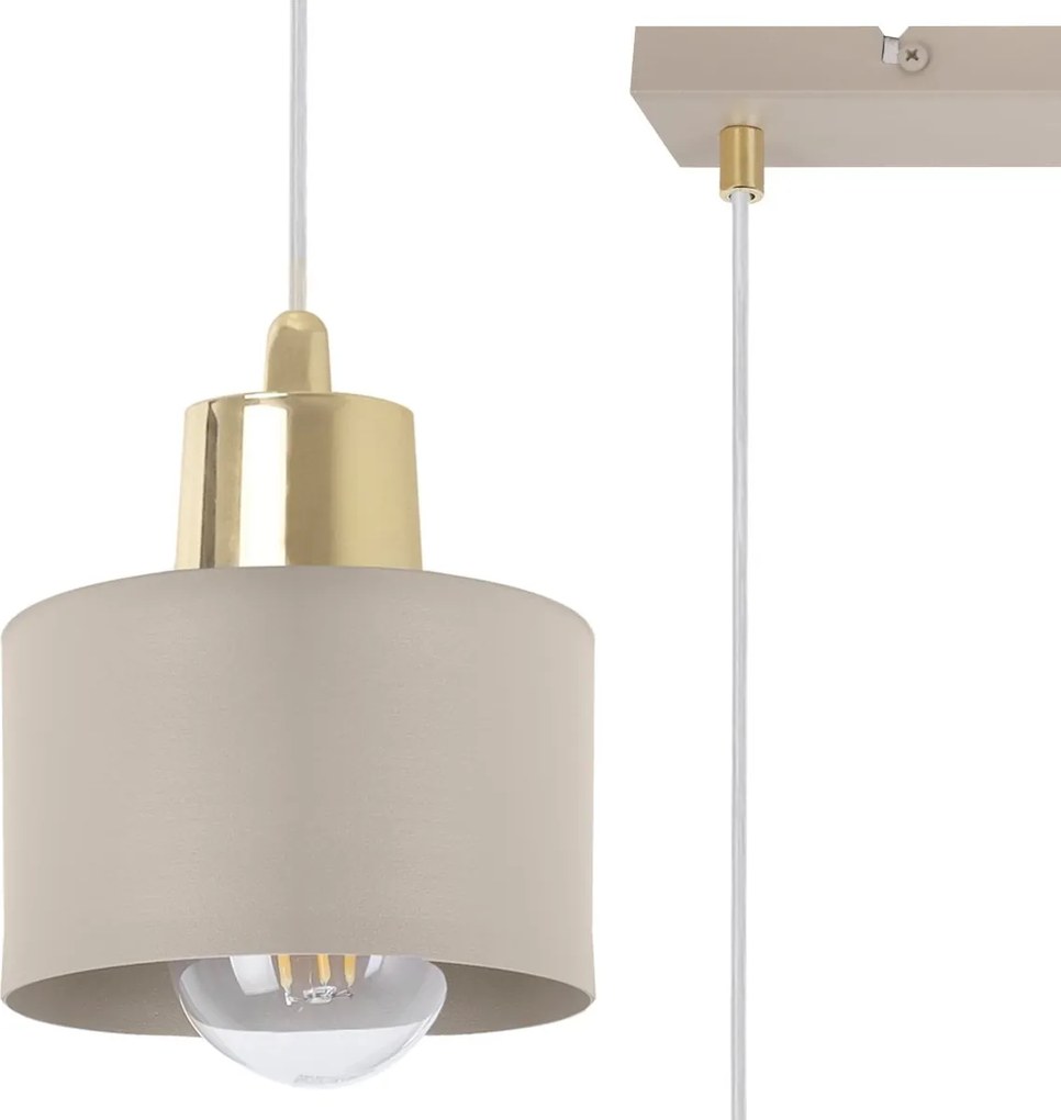 Závesné svietidlo Panta, 3x béžové kovové tienidlo, g