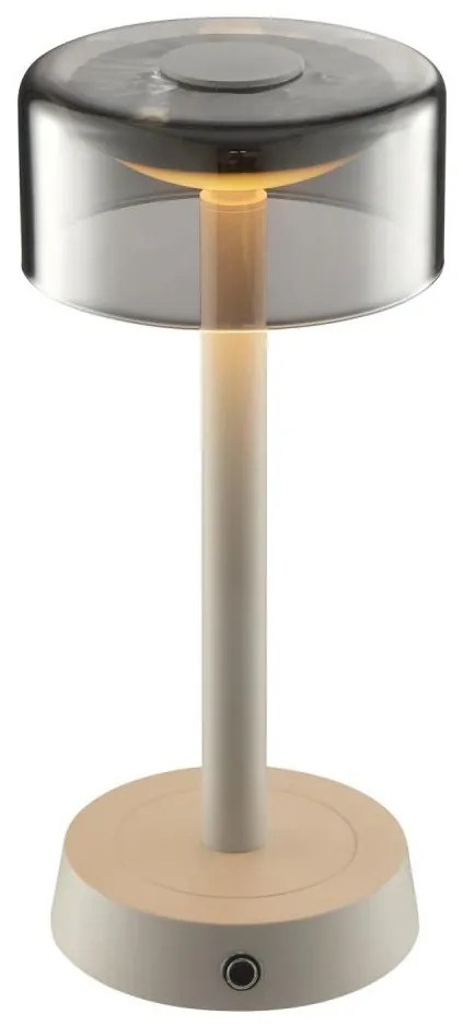 Brilliant - RAZOR dotyková stolná LED lampa, stmievateľná a nabíjateľná, LED/2,5W/5V 2700K IP44 sivá