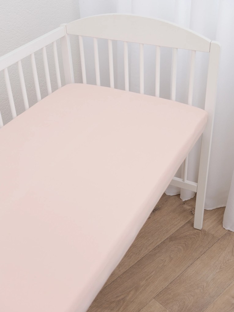Jersey plachta do postieľky Classic 60 x 120 cm – púdrová
