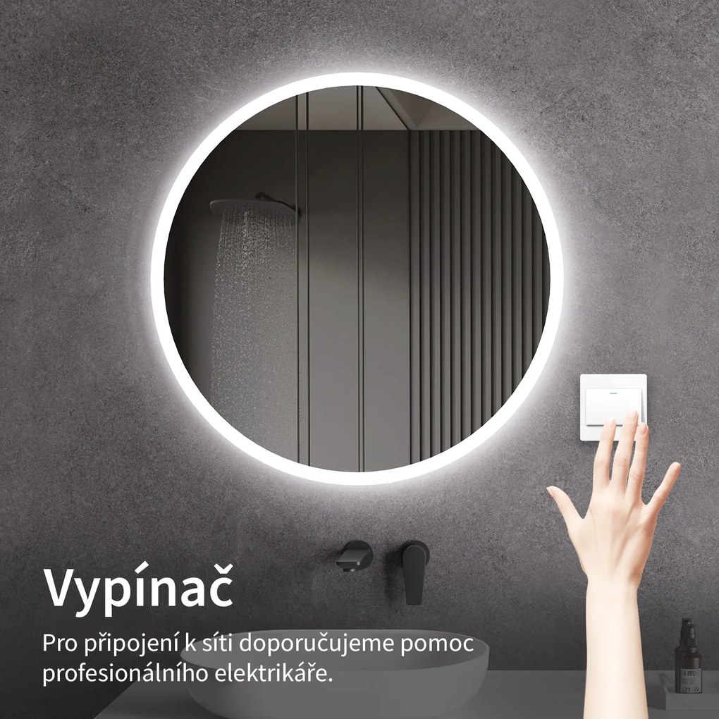 Cerano Lavoro, LED kúpeľňové zrkadlo Ø60 cm, CER-CER-476696
