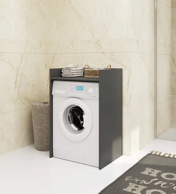 Kúpeľňová skrinka na práčku FIN grafitová / sivá
