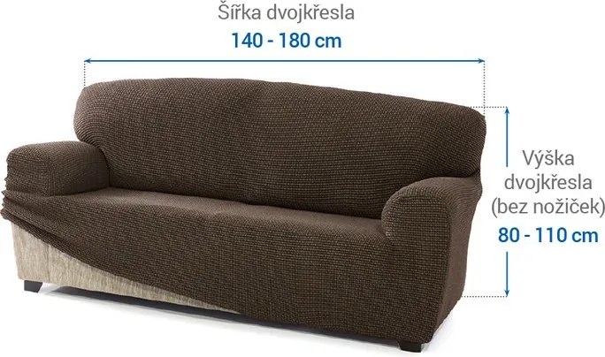 Super strečové poťahy NIAGARA tabaková dvojkreslo (š. 140 - 180 cm)