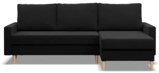 Rohová rozkladacia sedačka BLANK Comfort čierna