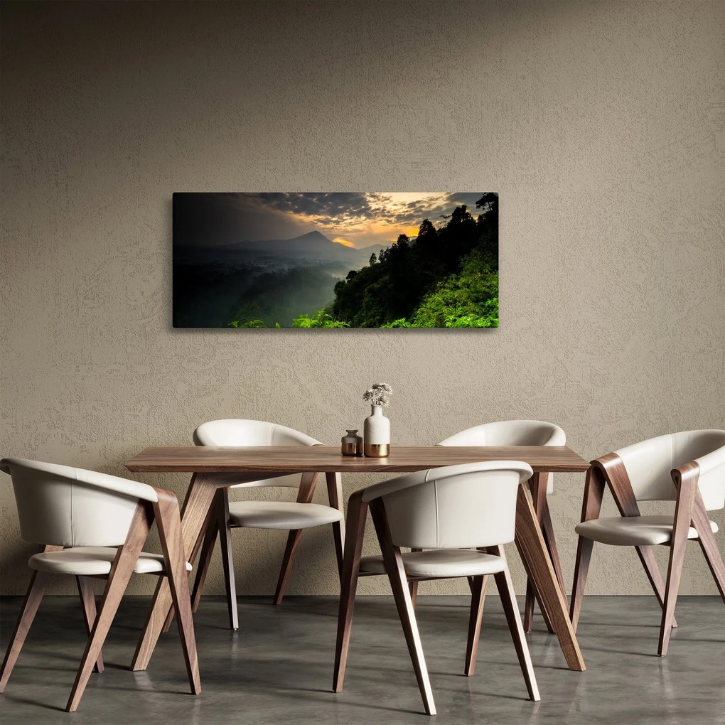 Obraz - zelená horská krajina (120x50 cm)