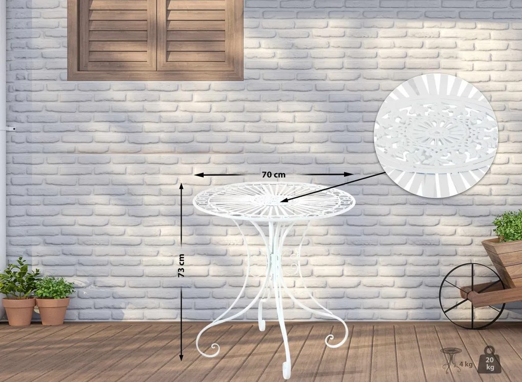 Kovový stôl GS13437402 - Biela