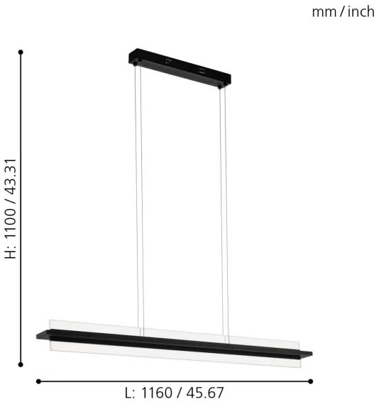 Eglo 98495 - LED Stmievateľný luster na lanku SPADAFORA LED/15W/230V