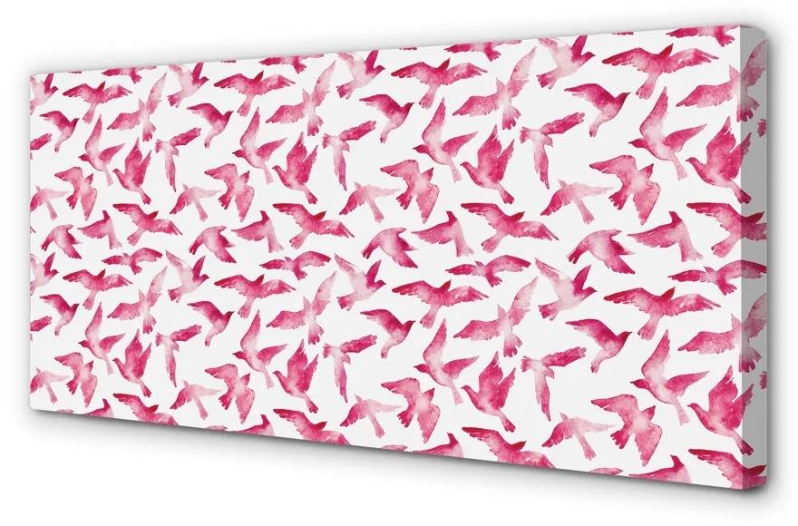 Obraz na plátne ružové vtáky 125x50 cm