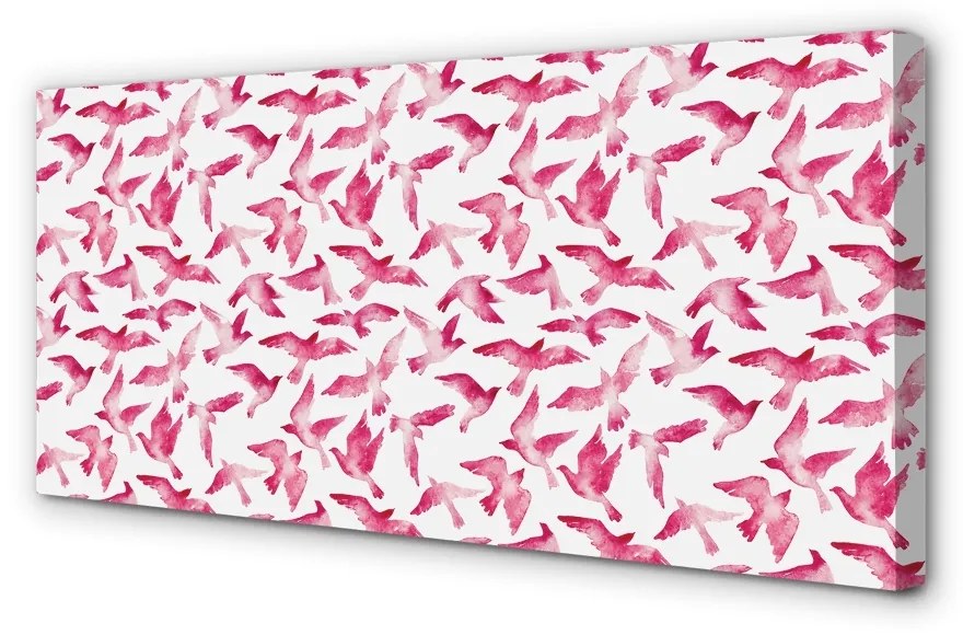 Obraz na plátne ružové vtáky 140x70 cm