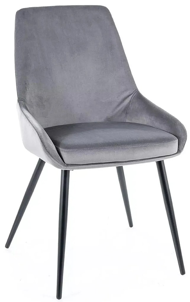Čalúnená jedálenská stolička Cobe Velvet sivá