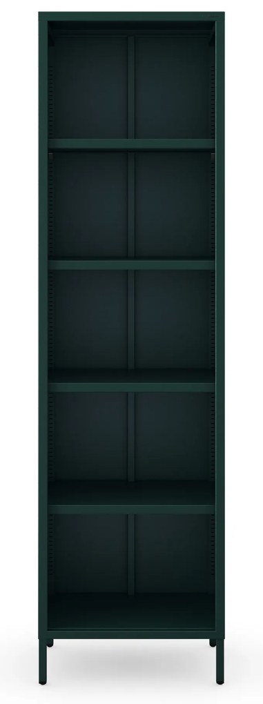 Regál plytký otvorený na knihy na nožičkách fľaškovo zelená, 500x1800x350 mm: MARIO Modern