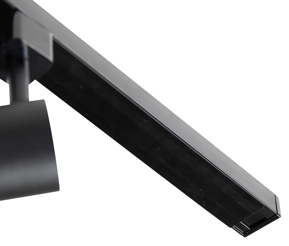 1-fázový koľajnicový systém čierny so 4 reflektormi a okrúhlym I-napájaním - Jeana