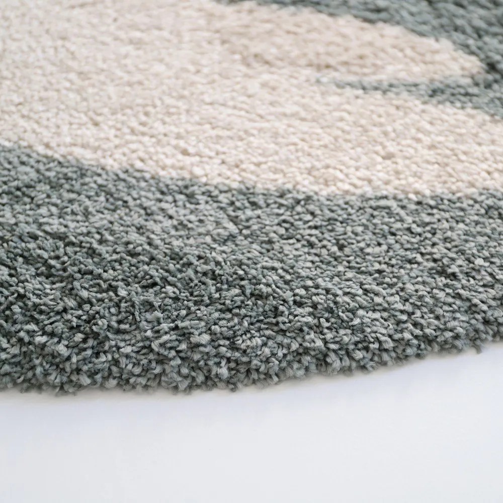 Svetlozelený detský koberec ø120 cm Bohemian Bird Aqua – Nattiot