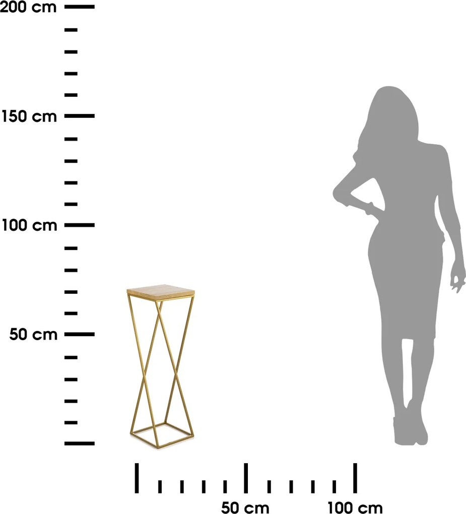 STOJAN NA KVETINÁČ LOFT7 70X24X24 CM ZLATÁ/HNEDÁ