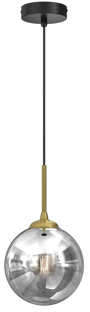 Závesné svietidlo Reflex, 1x grafitové sklenené tienidlo, (fi 17cm), b/g